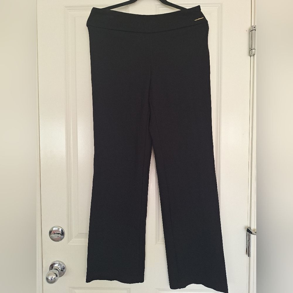 Elie Tahari Pants Womens Size 6 Black Knit Wide Leg Side Career Business